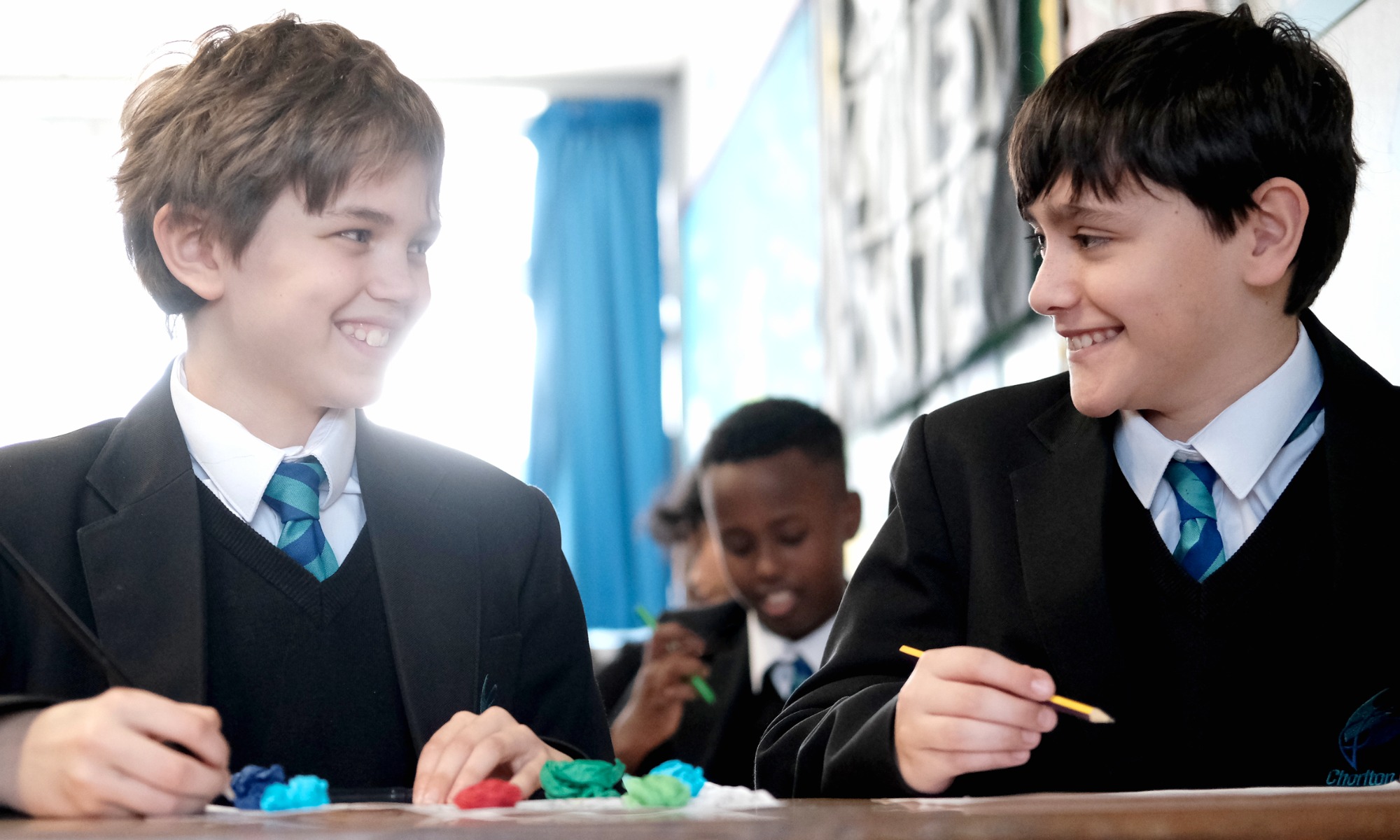 Chorlton high school engaged classroom discussion